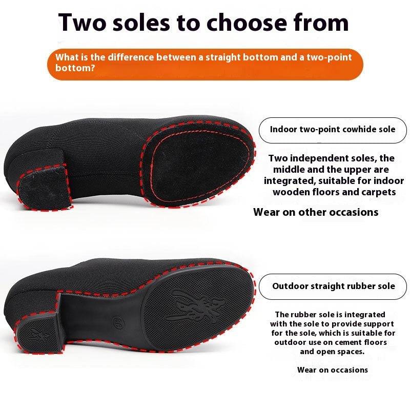 Oxford Cloth Dancing Shoes Ethnic Dance Middle Heel Men's Professional Ballroom Dancing Shoes - D&A