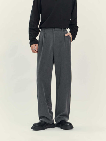 Business Casual Draping Suit Pants High-grade Loose Straight Gray - D&A