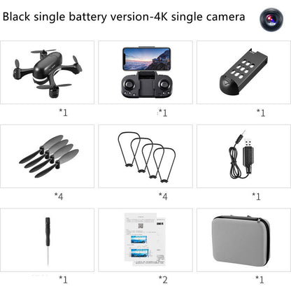 S88 Mini UAV 4K HD Aerial Photography Four-axis Remote Control Drone Black 1battery Single Camera - D&A
