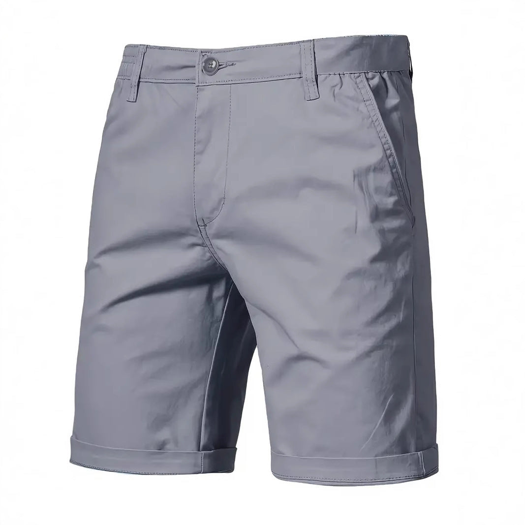 Outdoor Casual Straight-leg Slim Cropped Pants Plus Size Pure Color Cotton Camping Shorts - D&A