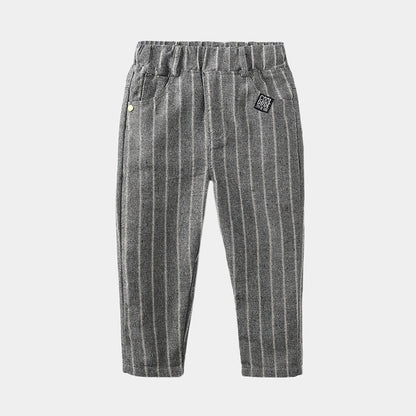 Striped Trousers Boys Kids Kids Elastic Waist Casual Pants - D&A