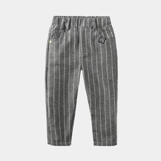 Striped Trousers Boys Kids Kids Elastic Waist Casual Pants - D&A