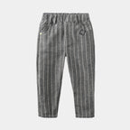 Striped Trousers Boys Kids Kids Elastic Waist Casual Pants Grey - D&A