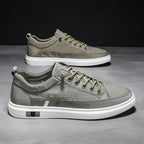 Breathable Ice Silk Cloth Casual Shoes Pure Color Tied Casual And Comfortable Low Top Sneaker Green - D&A