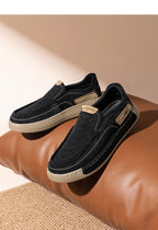 Casual Men's Shoes Lightweight Soft Sole Slip-on Dad Shoes Black - D&A