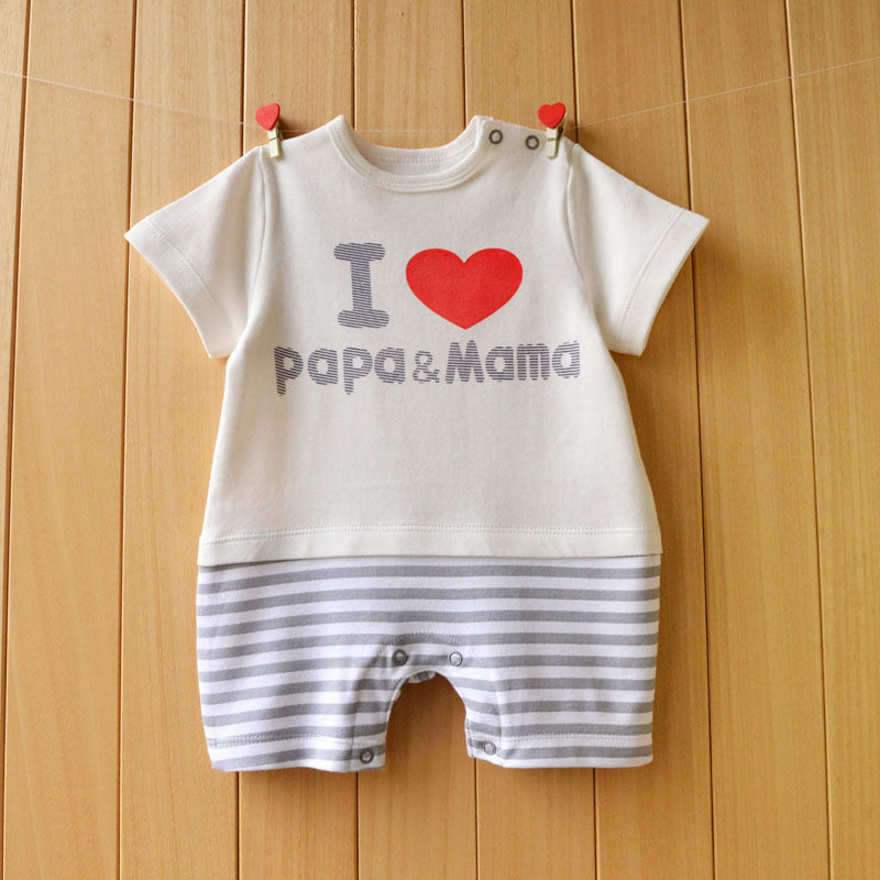 Baby Clothes Short Sleeve Baby Casual Onesies Love - D&A