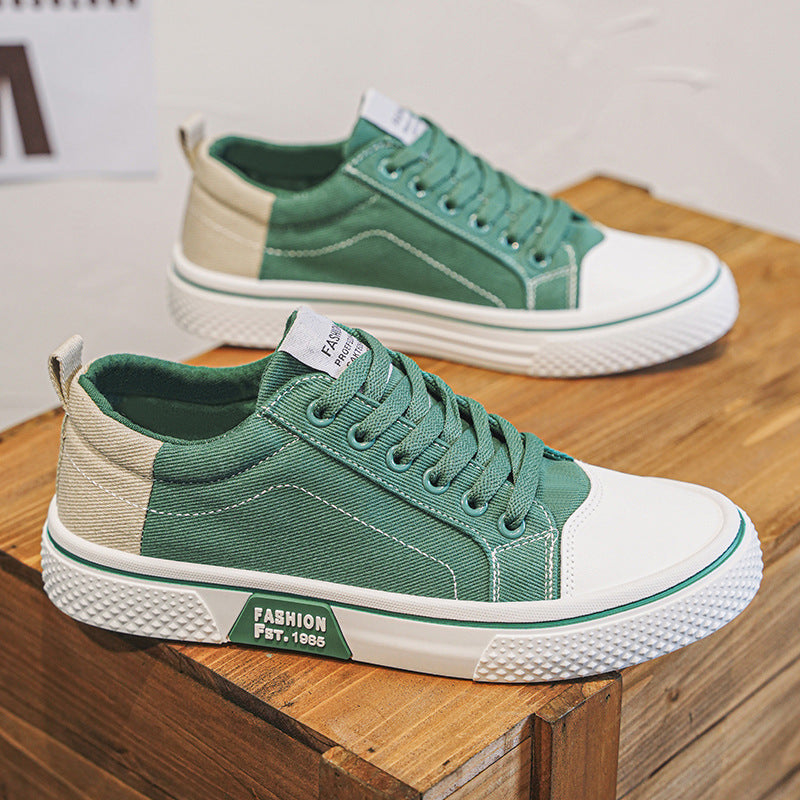 Breathable All-matching Skateboard Men's Soft Bottom Casual Sports Fashion Canvas Shoes K22 Green - D&A