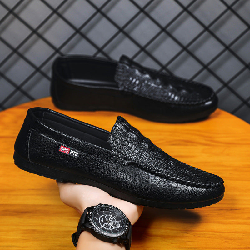 New Slip-on Casual Pattern Gommino Men D852 Black - D&A