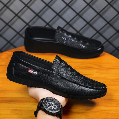 New Slip-on Casual Pattern Gommino Men D852 Black - D&A