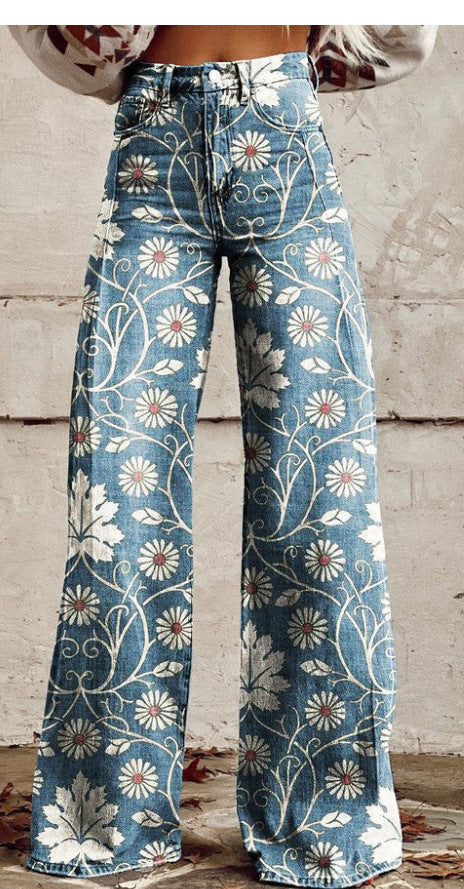 Hot Selling Plus Size Women's Casual Pants Thin Imitation Jeans K - D&A