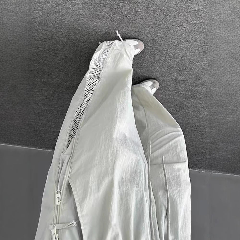 Men's Side Zipper Outdoor Technical Trousers Light Gray M - D&A