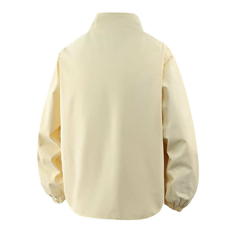 Men's Coat Workwear Stand Collar Jacket Pu Short Top - D&A