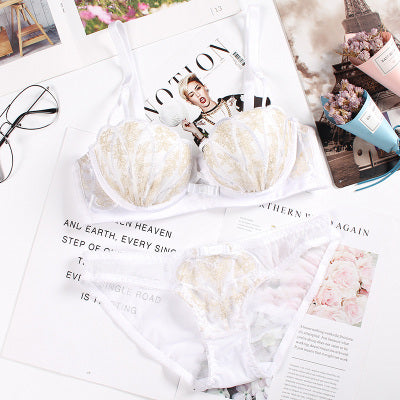Embroidered shell bra White - D&A
