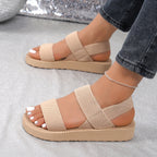 Women's Fashionable Flat Wedge Beach Sandals - D&A