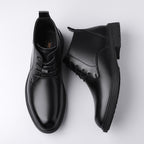 Retro Lace Up Denim Trendy Mid-length Warm Non-slip Men's Martin Boots - D&A