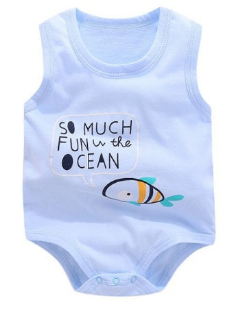 Sleeveless Baby rompers clothes newborn baby clothes Fish - D&A
