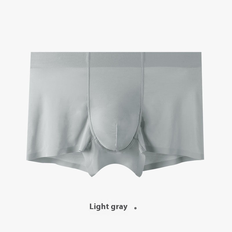 Seamless Men's Ice Silk Underwear Breathable Antibacterial Light Gray - D&A