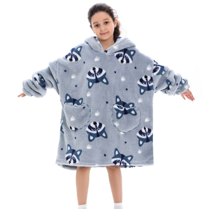 Oversized Thermal Sweatshirt Lazy Sweatshirt Kids Raccoon warm clothes One size - D&A