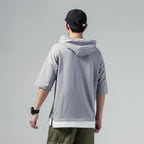 Solid Color Loose Fit Summer Hooded Men's Short-sleeved T-shirt - D&A
