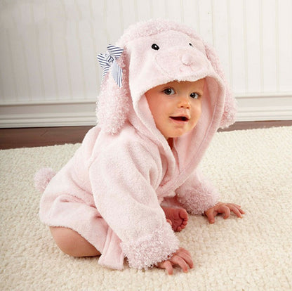 Cartoon Cute Animal Modeling Baby Bath Towels Baby Bathrobes Cotton Children's Bathrobes Baby Hooded Shepherd dog - D&A