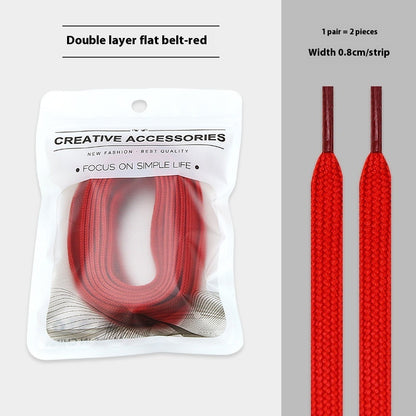 White Shoes Colorful Bandlet Shoelaces Red - D&A