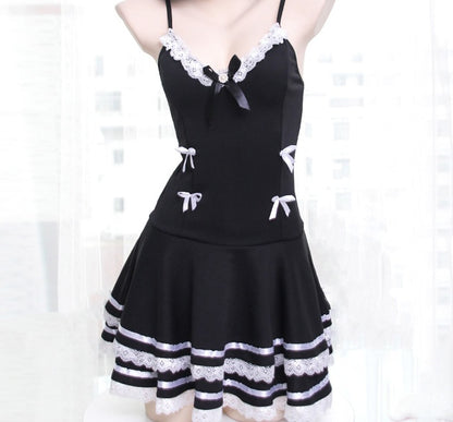 lingerie student uniform Black dress - D&A