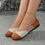 Plus Size Flyknit Color Matching Round Head Leisure Shoes - D&A