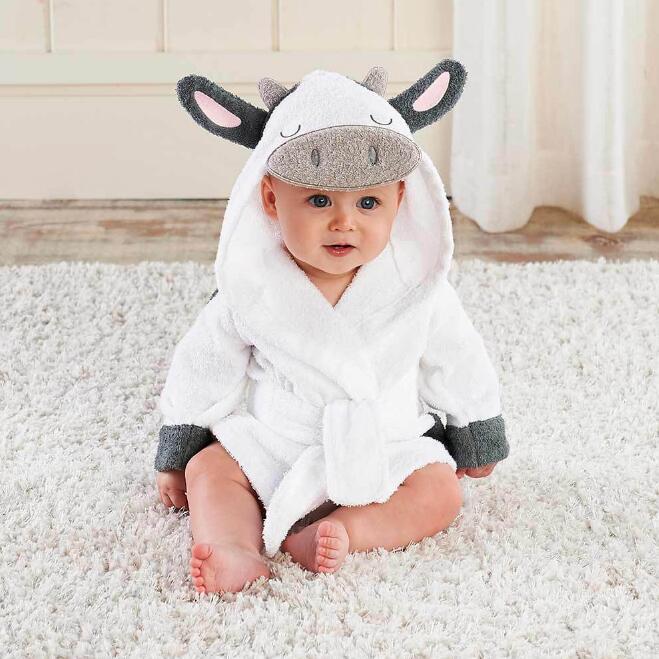 Cartoon Cute Animal Modeling Baby Bath Towels Baby Bathrobes Cotton Children's Bathrobes Baby Hooded Pony One hundred days - D&A