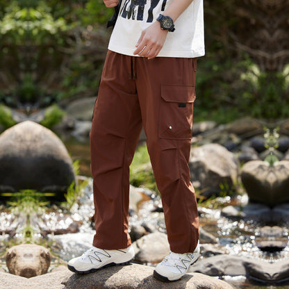 Rush Casual Pants Men's New Summer Quick-drying Men's Design Overalls Coffee Brown - D&A