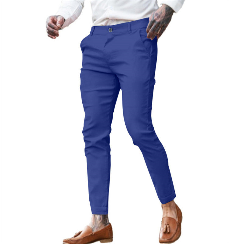 Men's Twill Cotton Stretch Fashion Slim Pencil Blue - D&A