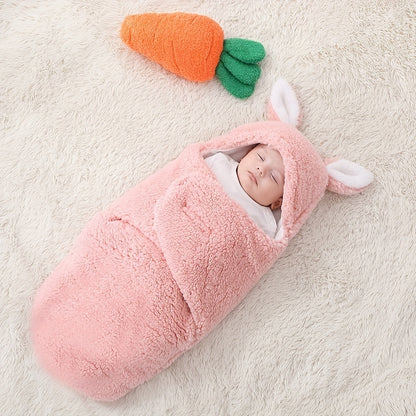 Super Soft Baby Sleeping Bag Fluffy Fleece Newborn Blanket Swaddle Blankets, Unisex Baby Wrap For Newborn Baby Boys Girls With Head-Protecting & Head-Supporting Function, Wearable Swaddle Sleep Sack - D&A