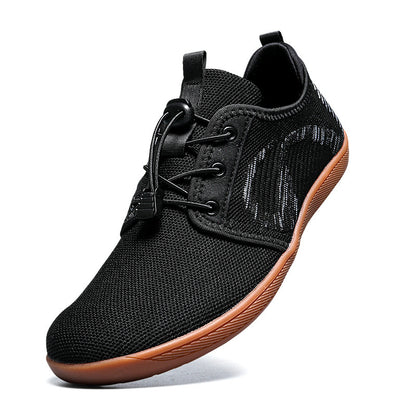Men's Soft Bottom Plus Size Wide Toe Shoes Black - D&A