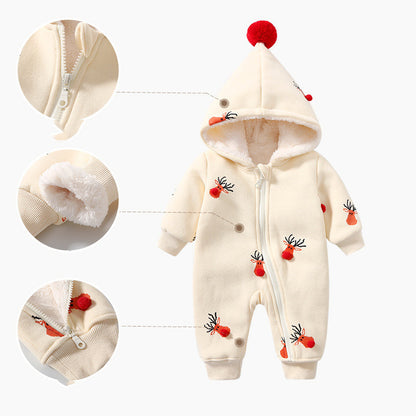 Khaki Padded Warm Baby Clothes Baby Ins Crawling Clothes - D&A