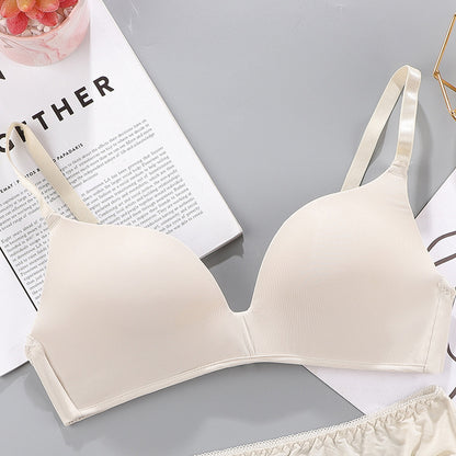 No Rims Underwear Ladies Bra Breathable Gather Bra Silver grey - D&A