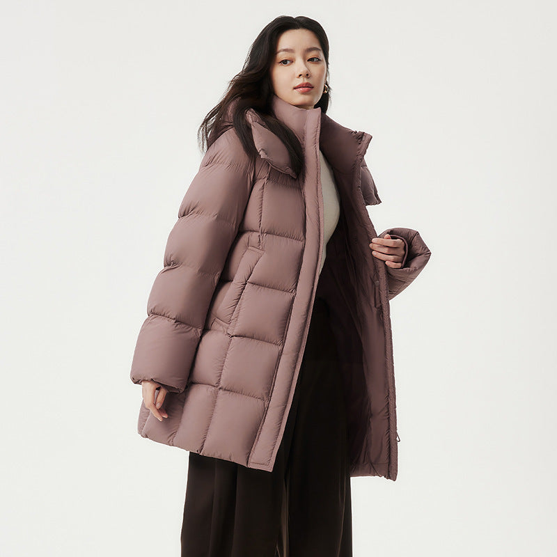 Detachable Hat Mother's Warm All-matching Coat Pine Brown - D&A