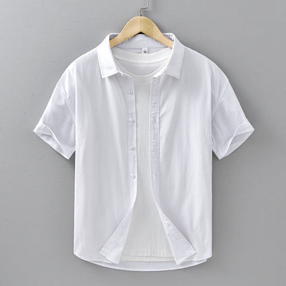 Summer Menswear Casual Short-sleeved Cotton Shirt - D&A