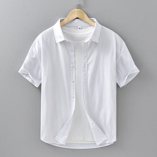 Summer Menswear Casual Short-sleeved Cotton Shirt - D&A
