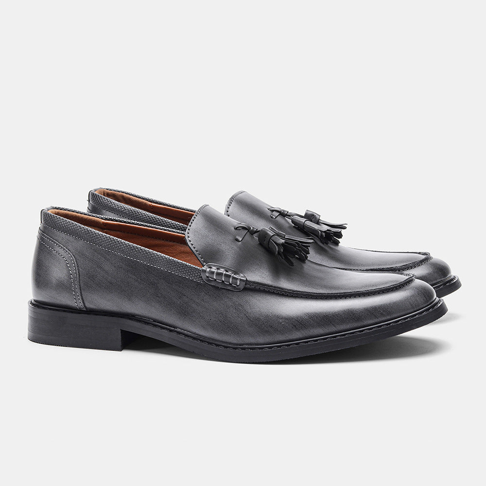 American Size Wood Grain Tassel Foreign Trade Formal Shoes Loafers Slip-on 702color - D&A
