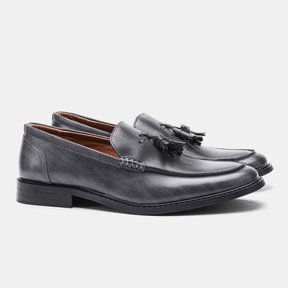 American Size Wood Grain Tassel Foreign Trade Formal Shoes Loafers Slip-on 702color - D&A