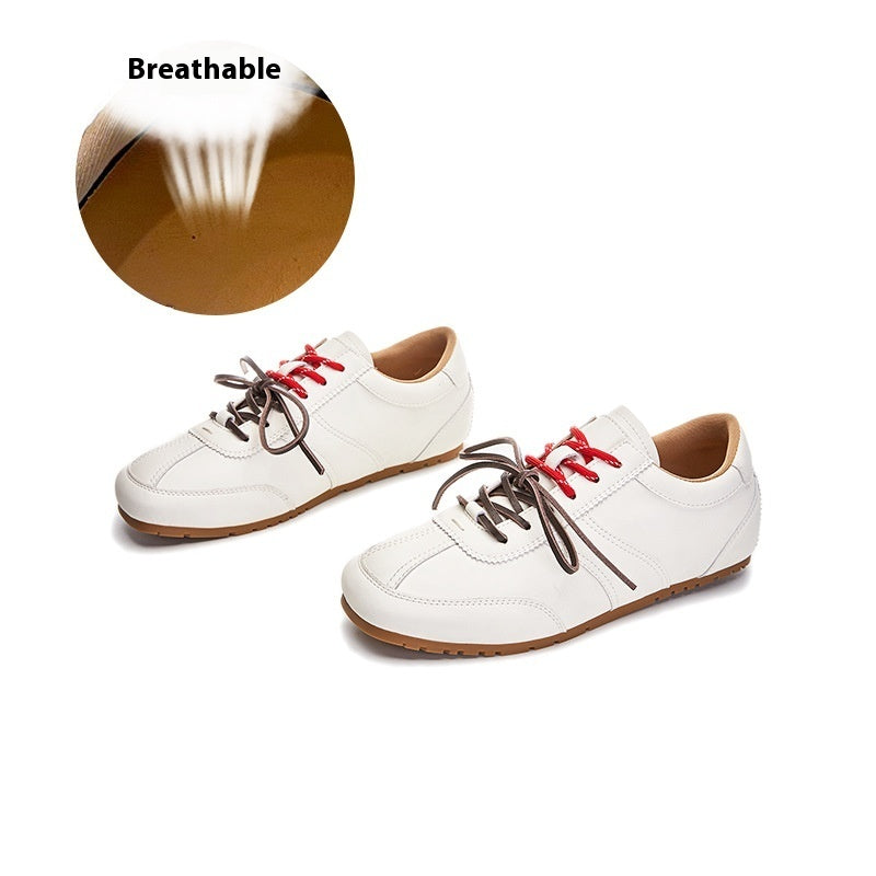 Women's Casual All-match Horse Fur White Shoes White - D&A