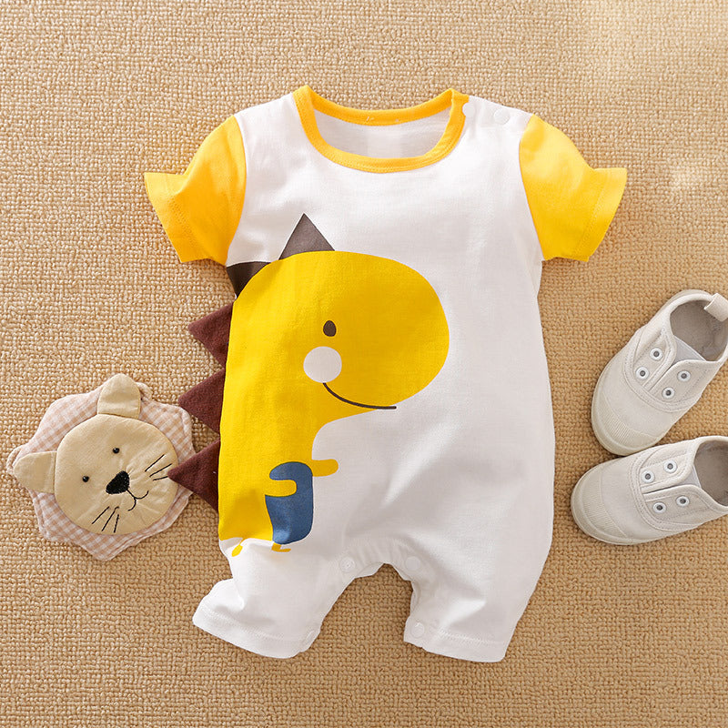 Baby Clothes Short Sleeve Baby Casual Onesies Yellow - D&A