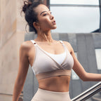 Mesh stitching sports bra Khaki - D&A