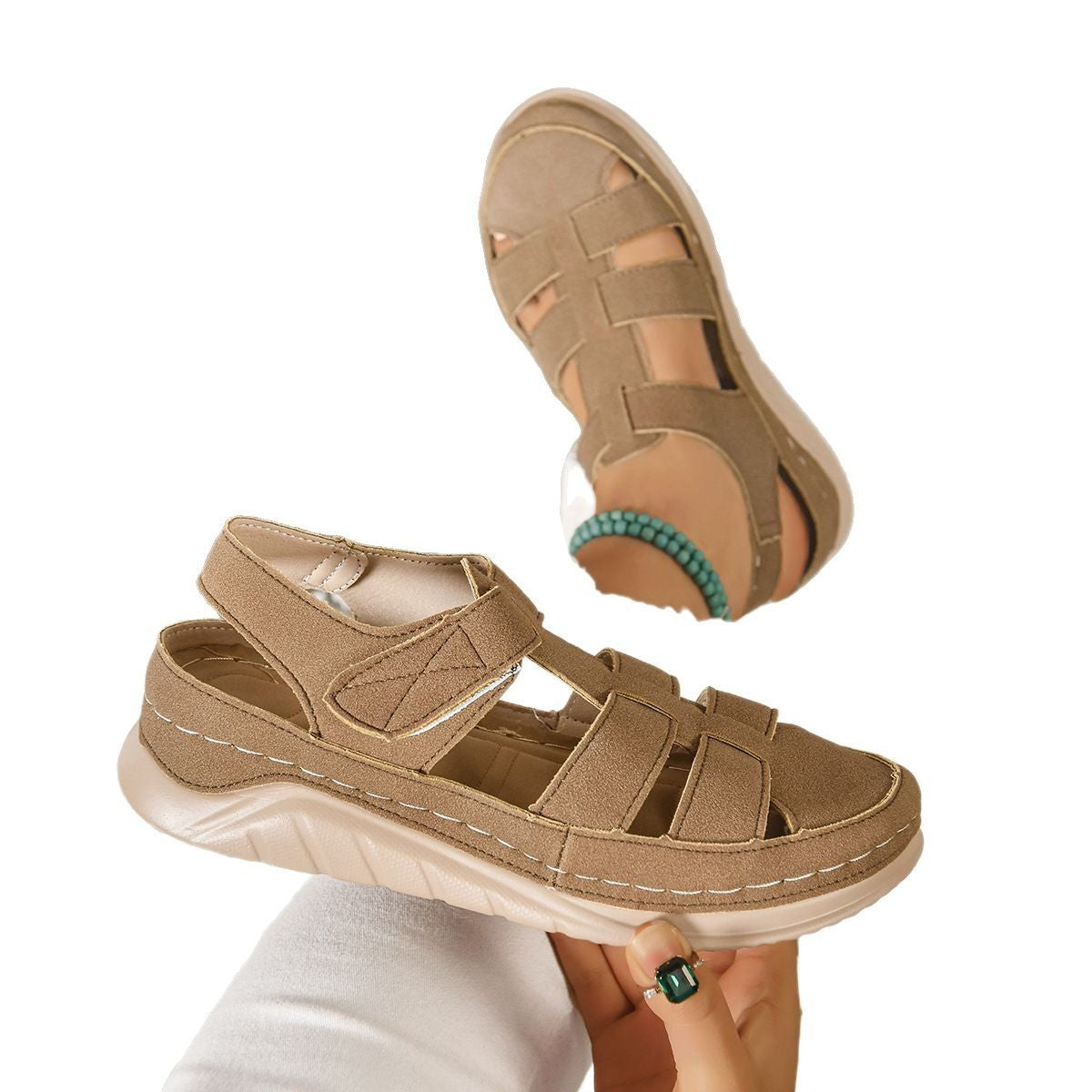 Harajuku Roman Closed Toe Fashion Platform Sandals For Women - D&A