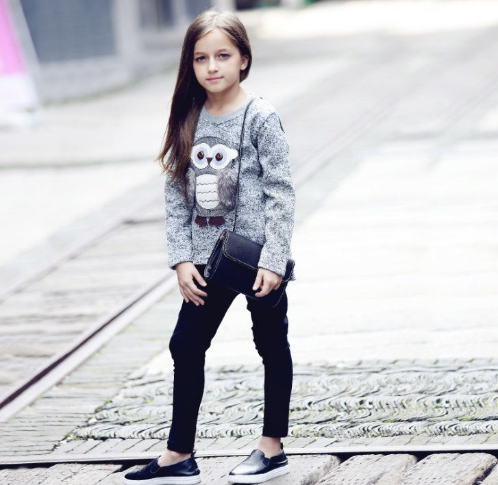 Jacket Coat for Girls Boy Sweatshirts Sweater for Girls Children's Girl Coats Cartoon Owl Clothes for Autumn Winter Fleece Lined - D&A