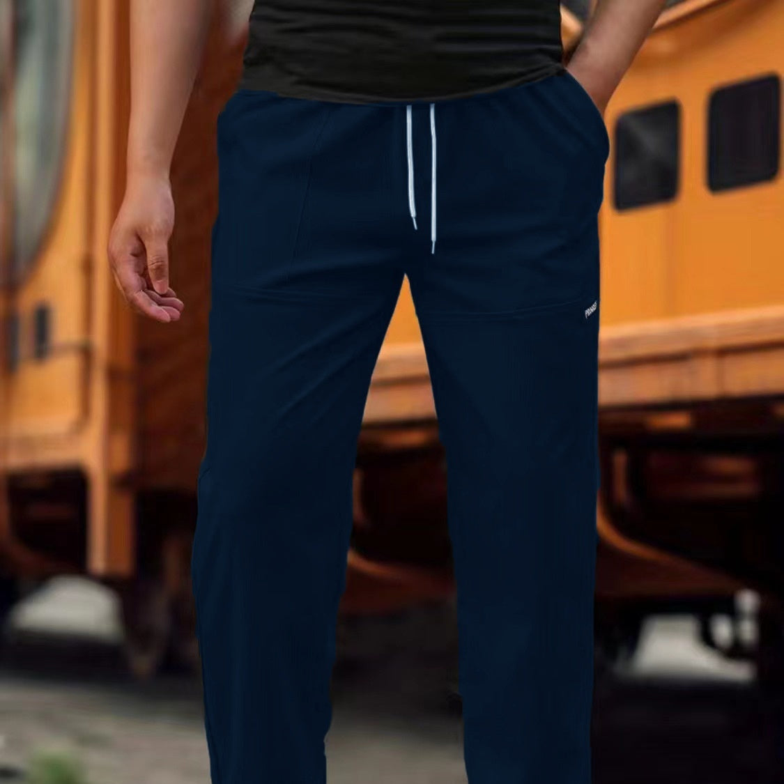 New Spring And Autumn Men's Comfortable Trousers Dark Blue - D&A