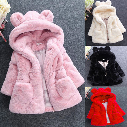 A girl's fur coat for autumn and winter - D&A