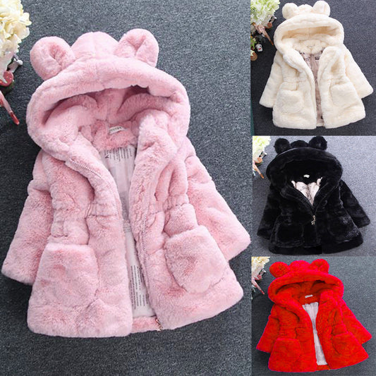 A girl's fur coat for autumn and winter - D&A