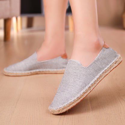 Sweat-absorbent Breathable Lazy Cloth Shoes Loafers Men T206 Gray - D&A