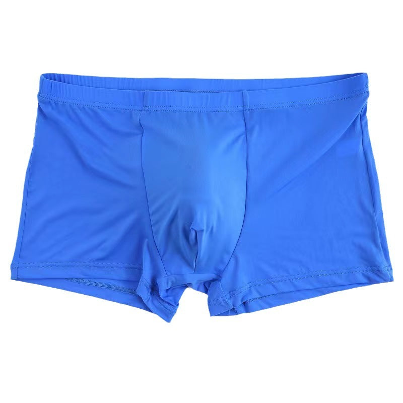 Men's Boxer Ice Silk Underwear Cup Combination U Convex Sexy - D&A