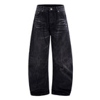 American Washed Old Lightning Crack Jeans Black - D&A